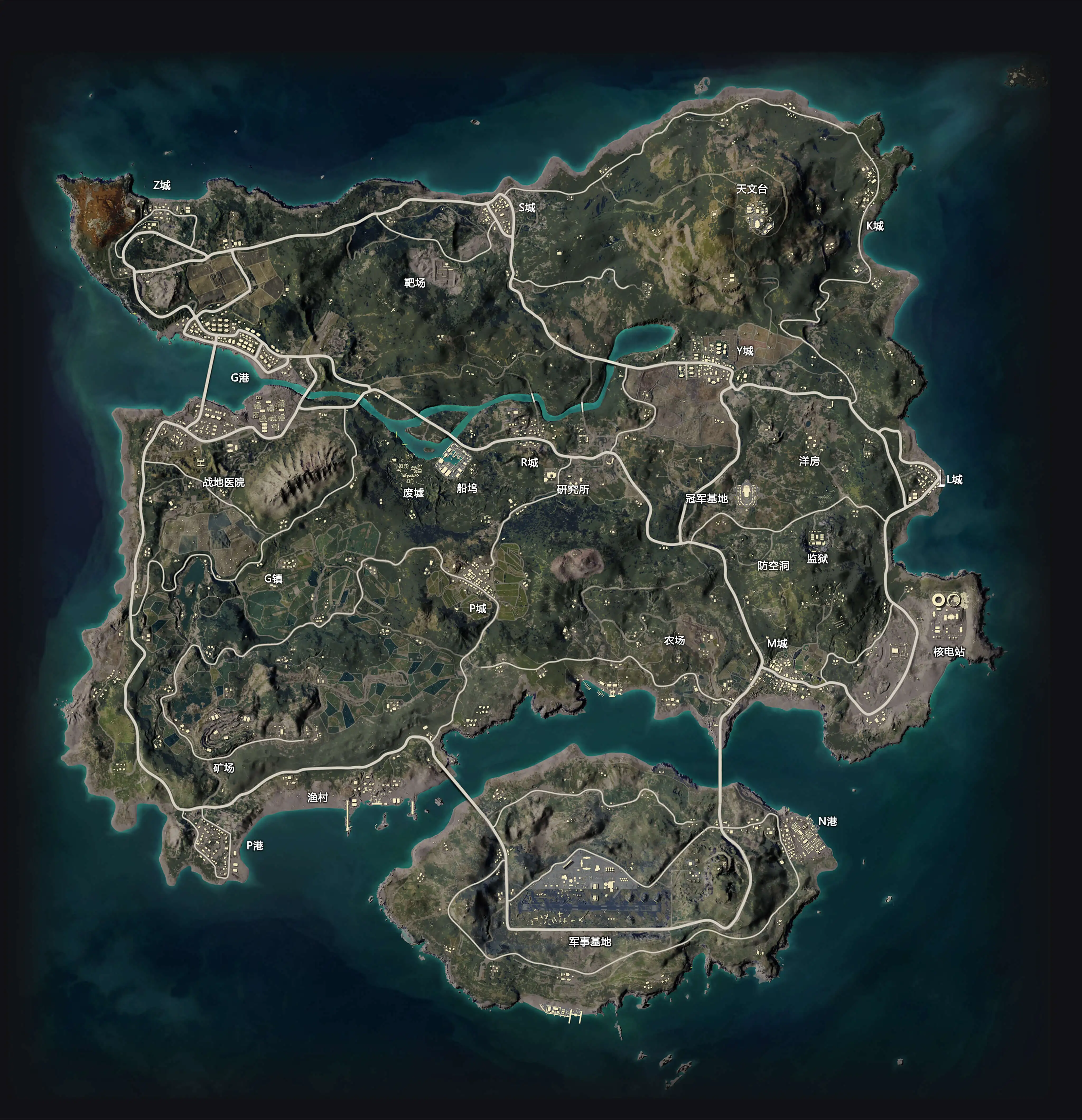 和平精英经典海岛地图